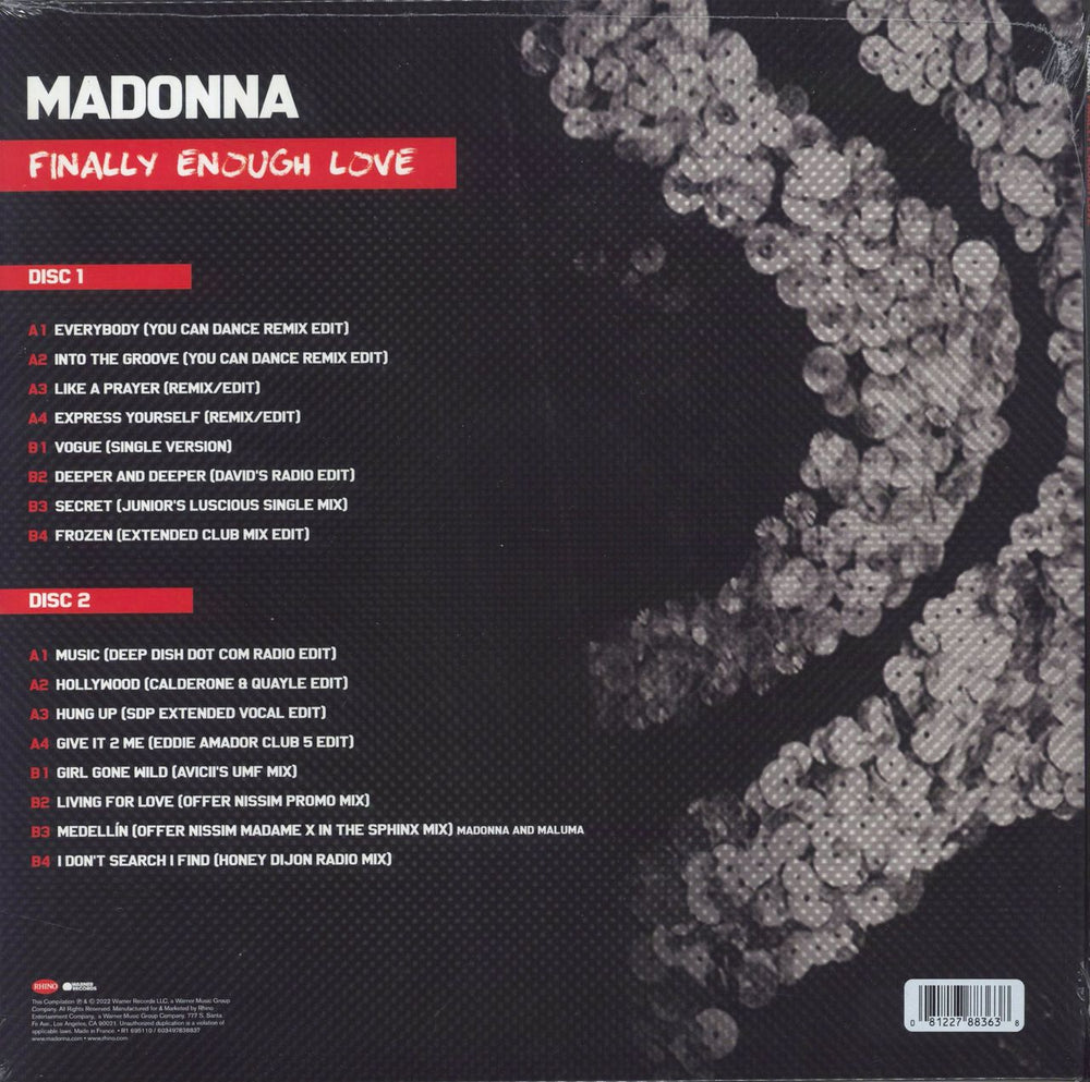 Madonna Finally Enough Love - Clear Vinyl - Sealed UK 2-LP vinyl record set (Double LP Album) MAD2LFI844971