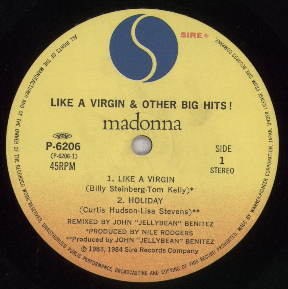 Madonna Like A Virgin & Other Big Hits! + Lyric Insert & Obi Japanese 12" vinyl single (12 inch record / Maxi-single) MAD12LI05498