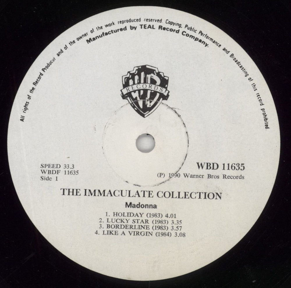 Madonna The Immaculate Collection South African 2-LP vinyl record set (Double LP Album) MAD2LTH849014