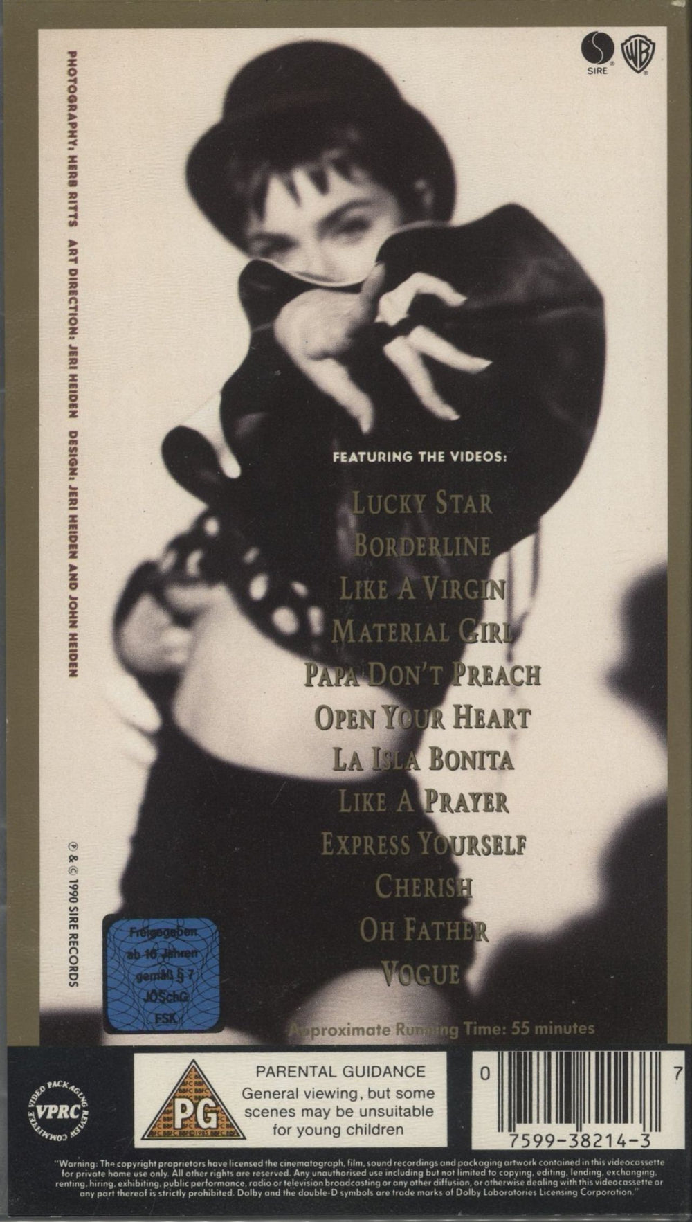 Madonna The Immaculate Collection UK video (VHS or PAL or NTSC) 075993821437