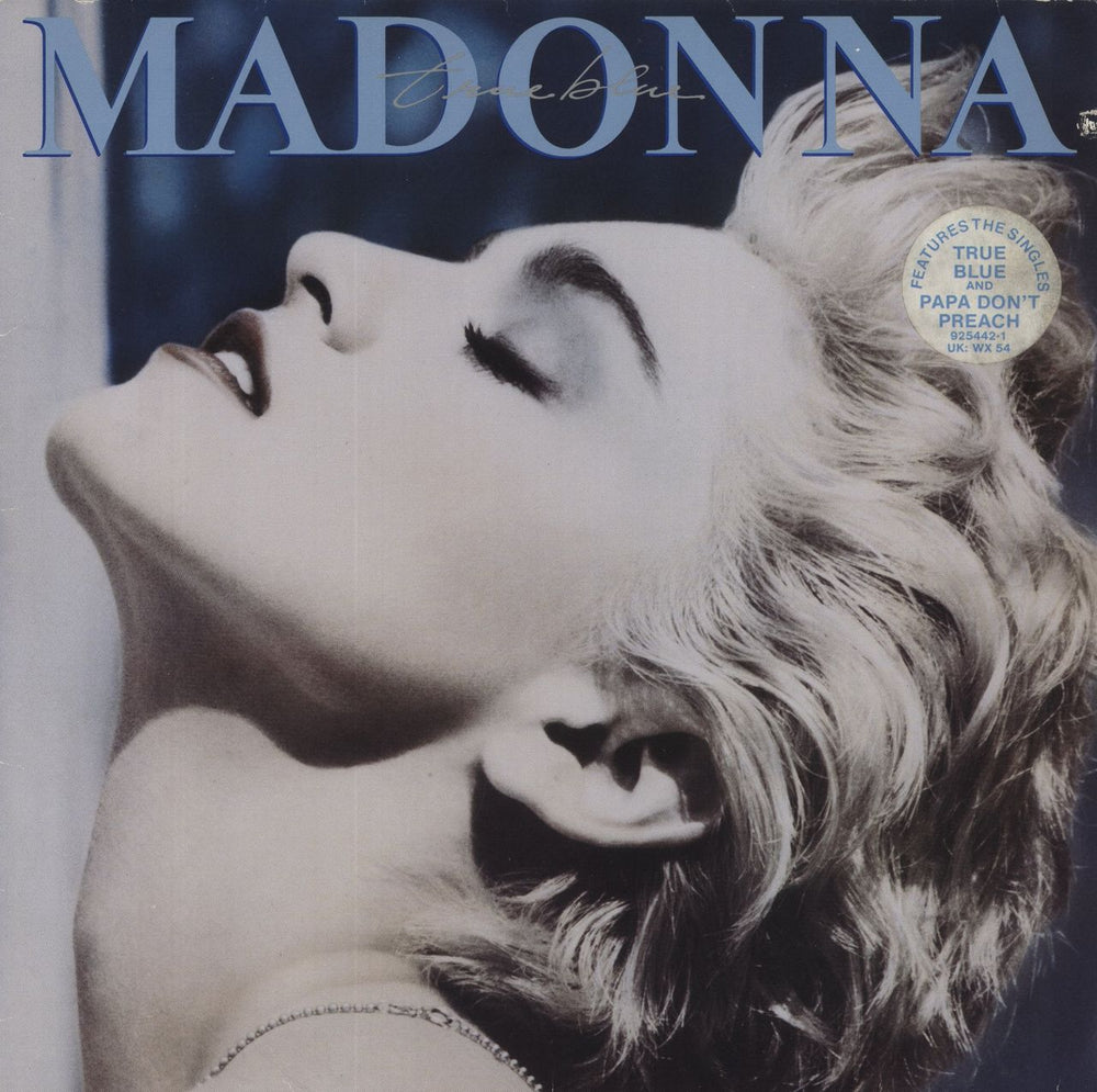 Madonna True Blue - 1 Sticker UK vinyl LP album (LP record) WX54