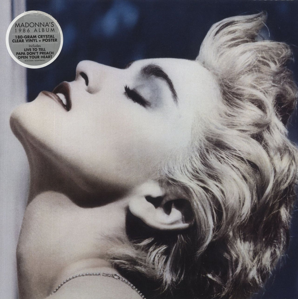 Madonna True Blue - 180gm Clear Vinyl + Poster UK vinyl LP album (LP record) 603497849321