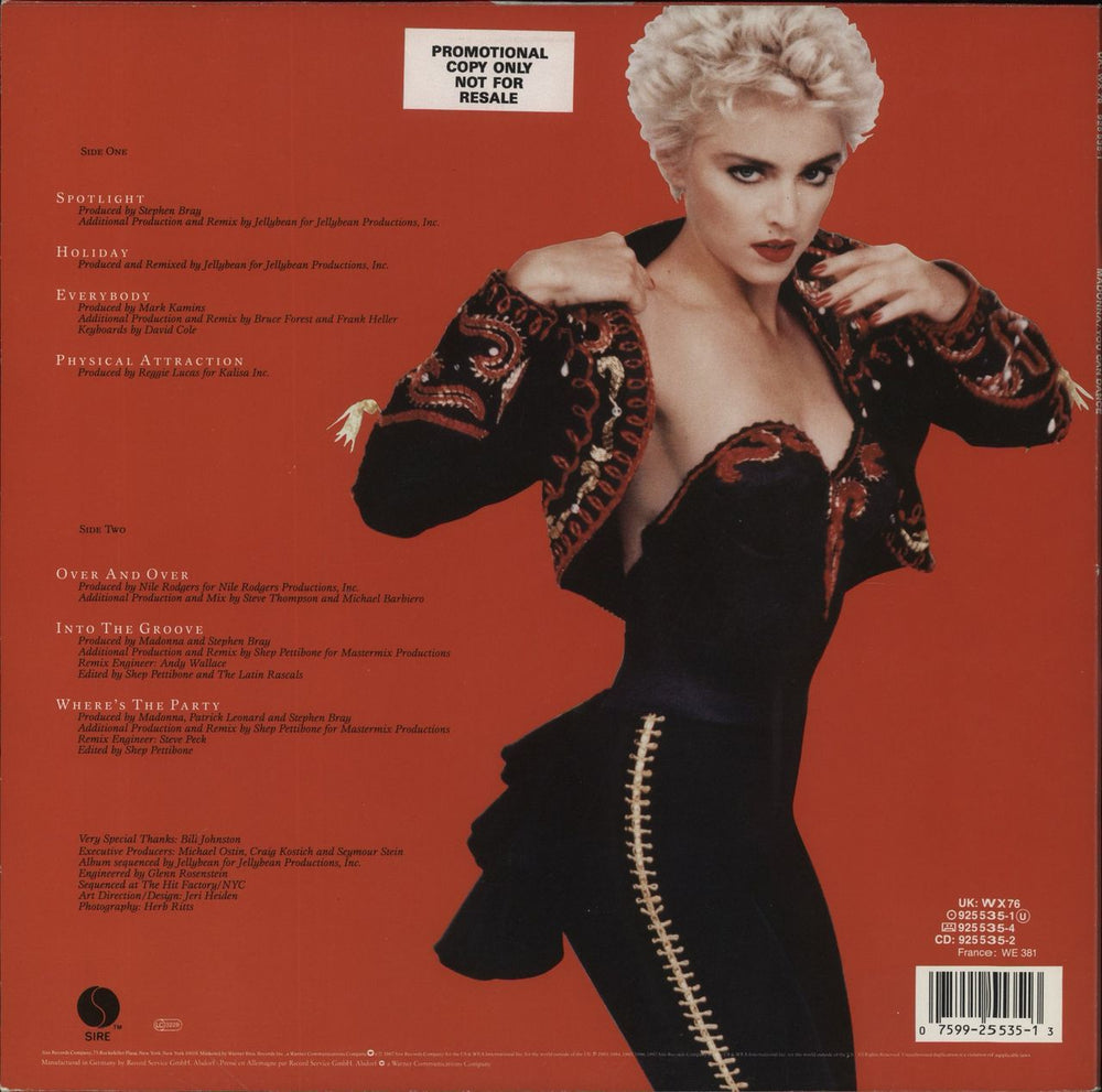 Madonna You Can Dance UK vinyl LP album (LP record) 075992553513