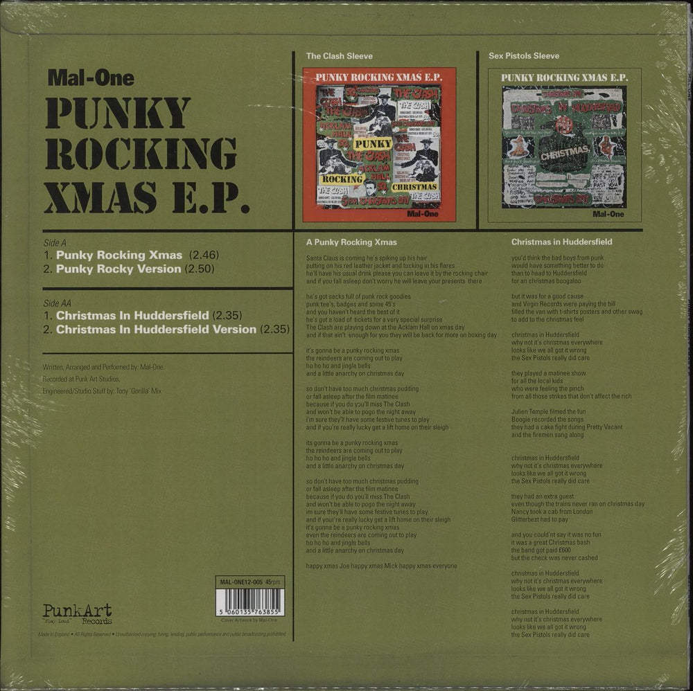 MAL-ONE Punky Rocking Xmas EP - SEX PISTOLS sleeve & art print UK 12" vinyl single (12 inch record / Maxi-single) 3ZO12PU879082