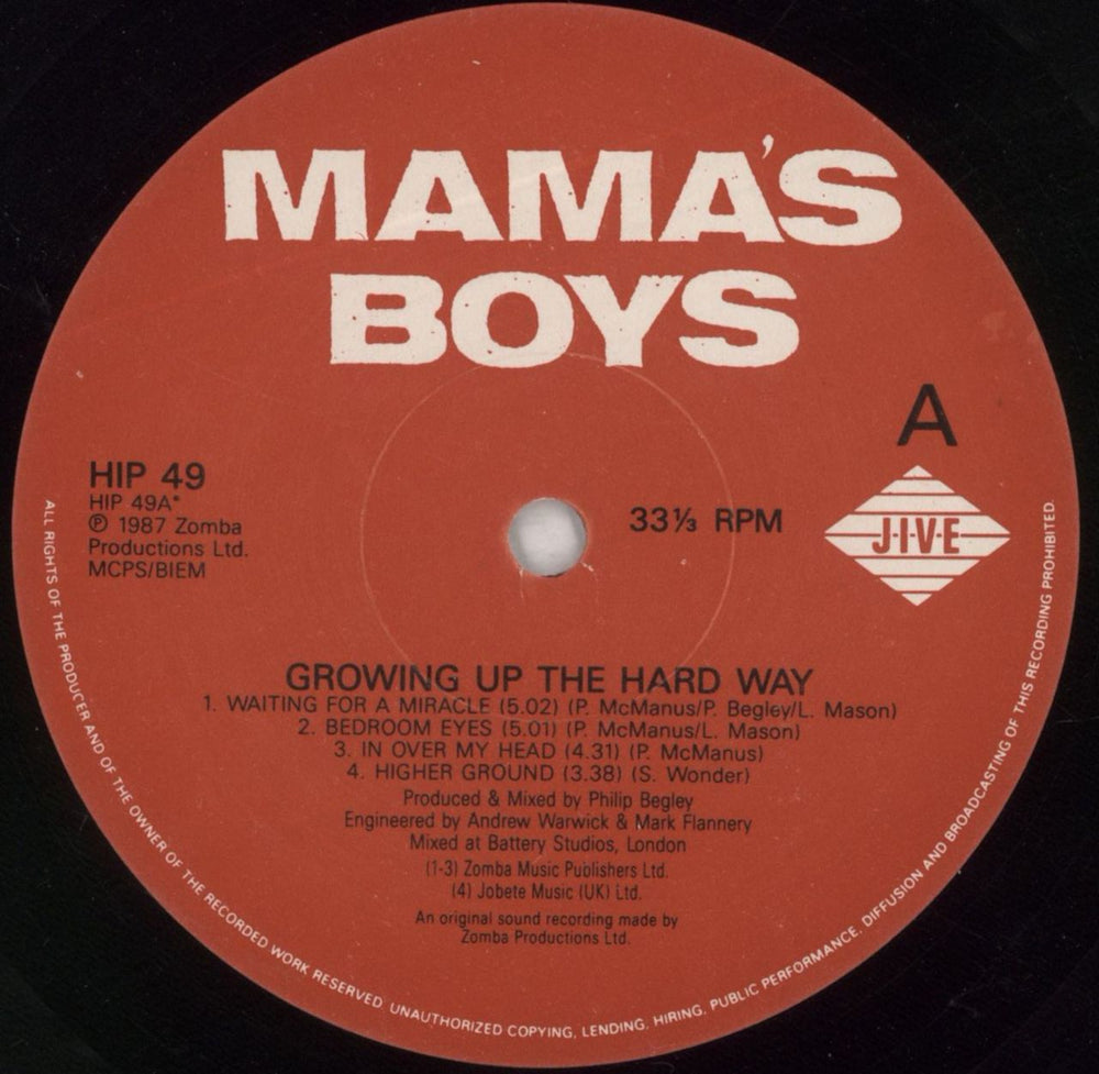 Mama's Boys Growing Up The Hard Way UK vinyl LP album (LP record) MAMLPGR277444