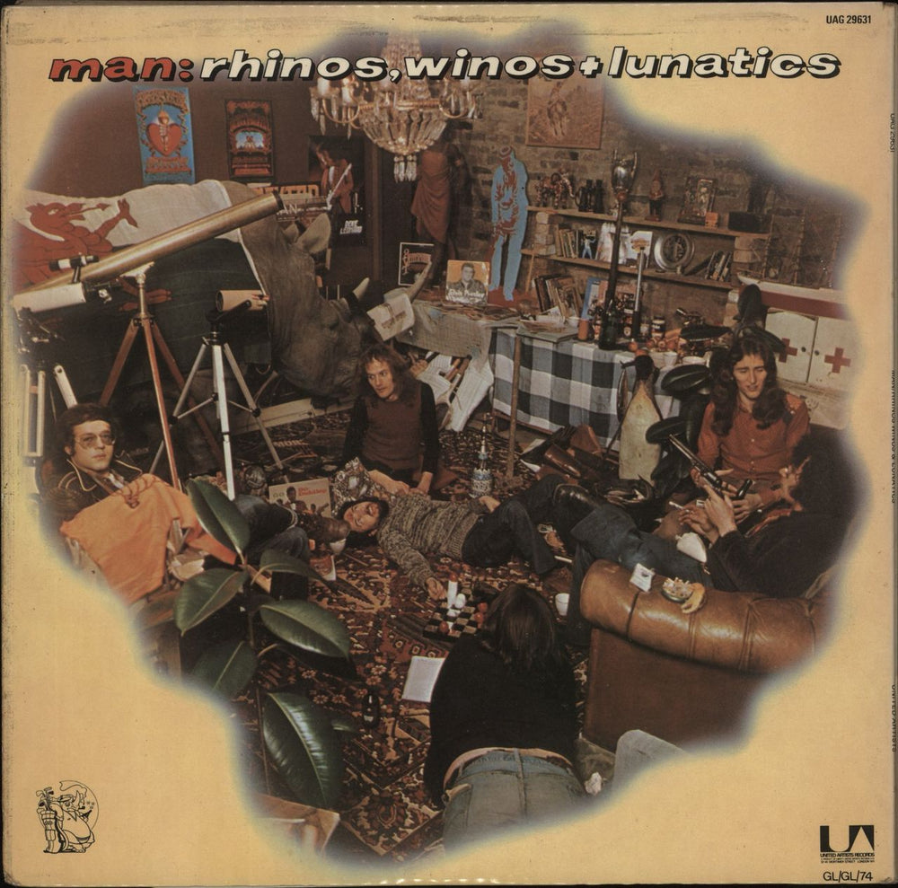 Man Rhinos, Winos & Lunatics - EX UK vinyl LP album (LP record)