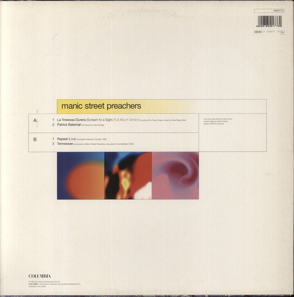 Manic Street Preachers La Tristesse Durera (Scream To A Sigh) UK 12" vinyl single (12 inch record / Maxi-single) 5099765947762