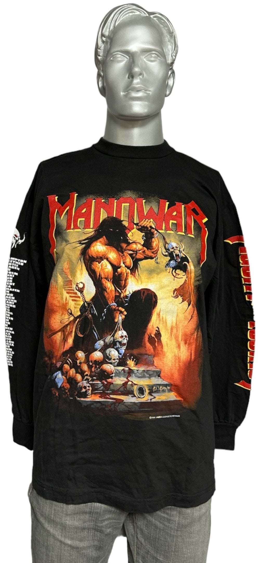 Manowar Agony And Ecstasy Tour UK t-shirt LONG SLEEVE T-SHIRT