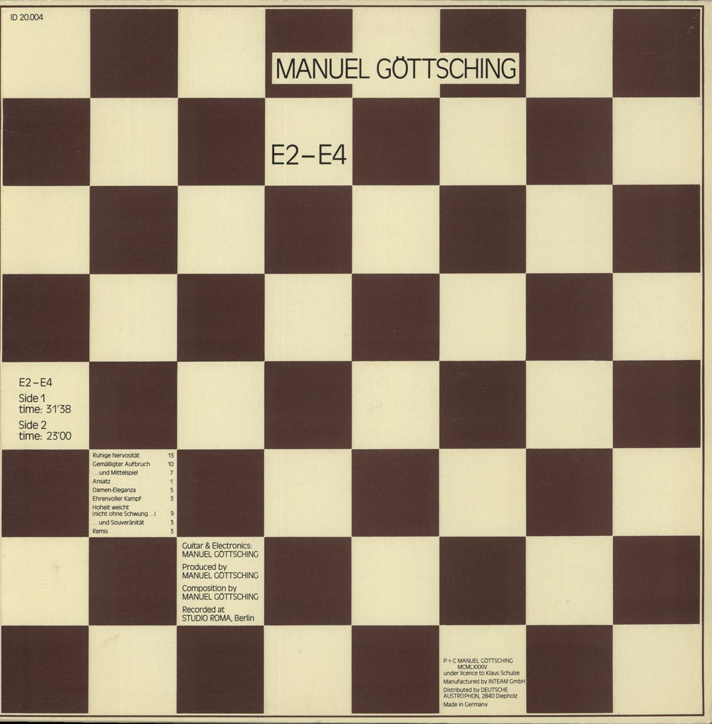 Manuel Gottsching E2-E4 - Embossed Cover - 1st German vinyl LP album (LP record) ID 20.004