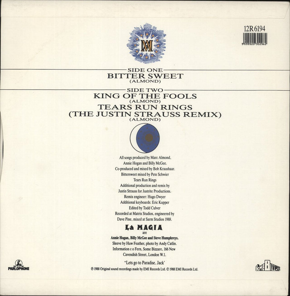 Marc Almond Bitter-sweet - Hype Sticker UK 12" vinyl single (12 inch record / Maxi-single) 5099920302962