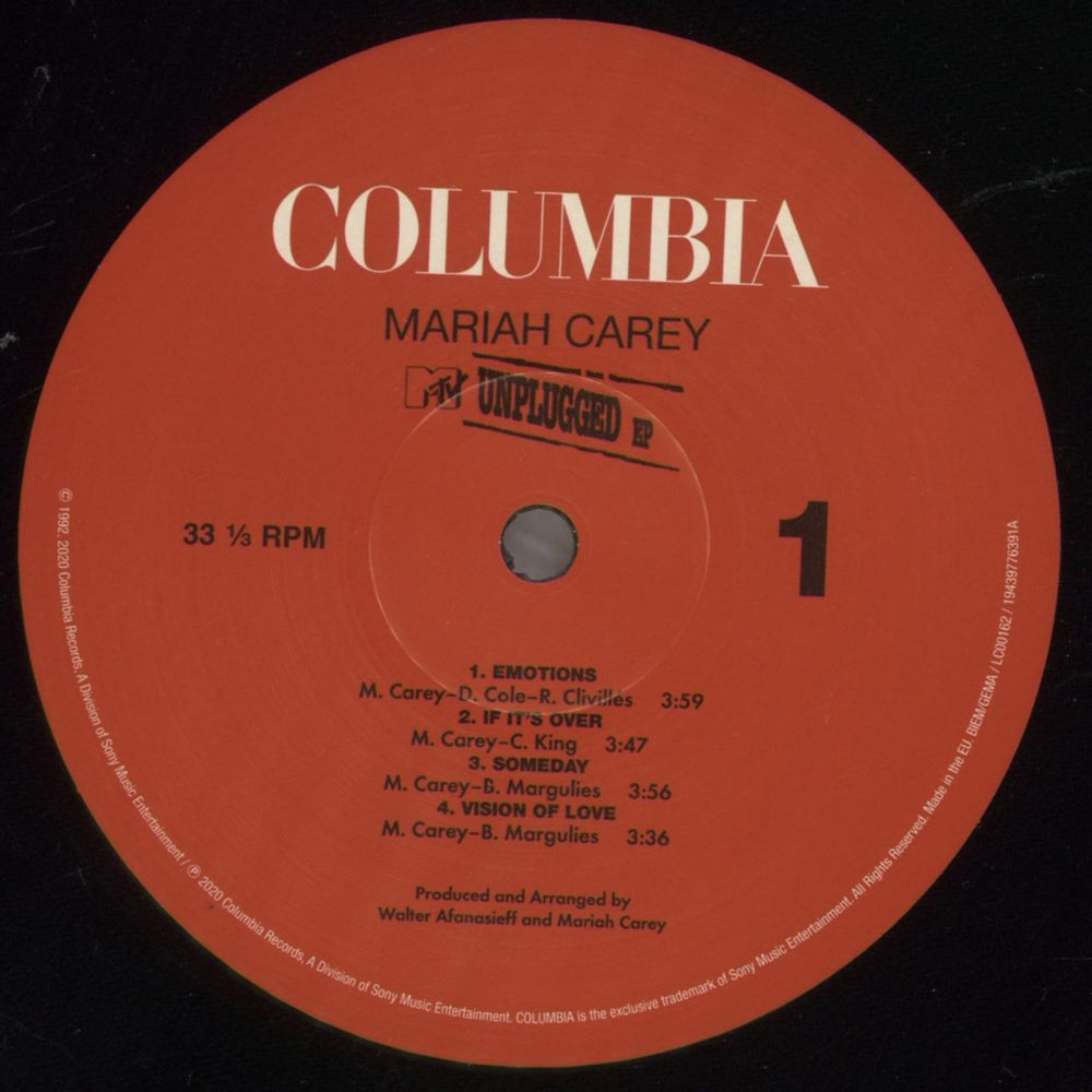Mariah Carey MTV Unplugged EP UK 12" vinyl single (12 inch record / Maxi-single) CRY12MT857482