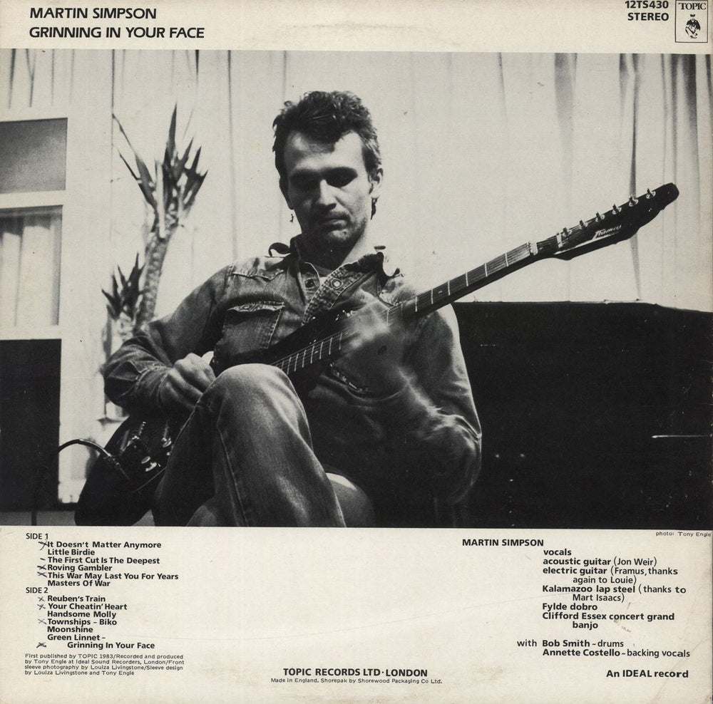 Martin Simpson Grinning In Your Face UK vinyl LP album (LP record)