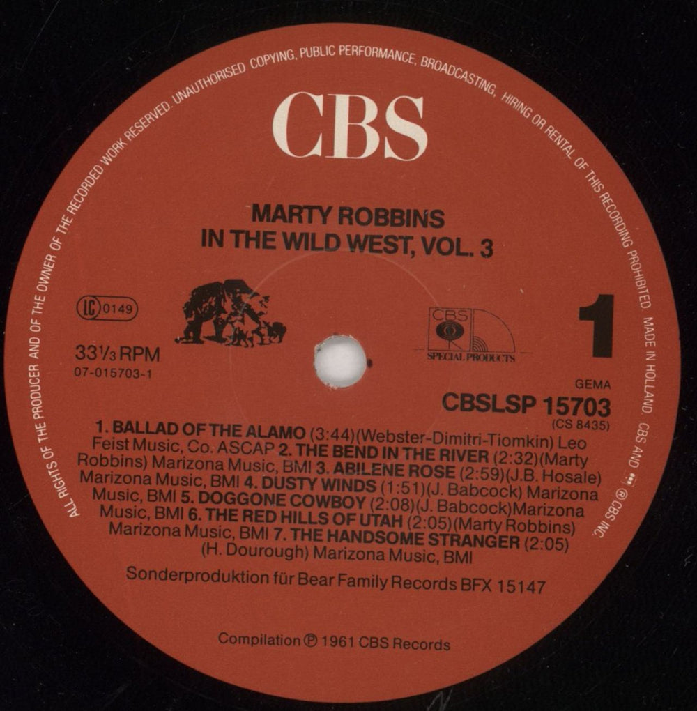 Marty Robbins In The Wild West Part 3 German vinyl LP album (LP record) M/RLPIN849005