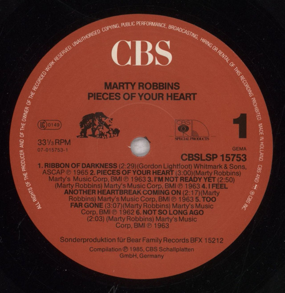 Marty Robbins Pieces Of Your Heart Dutch vinyl LP album (LP record) M/RLPPI847344