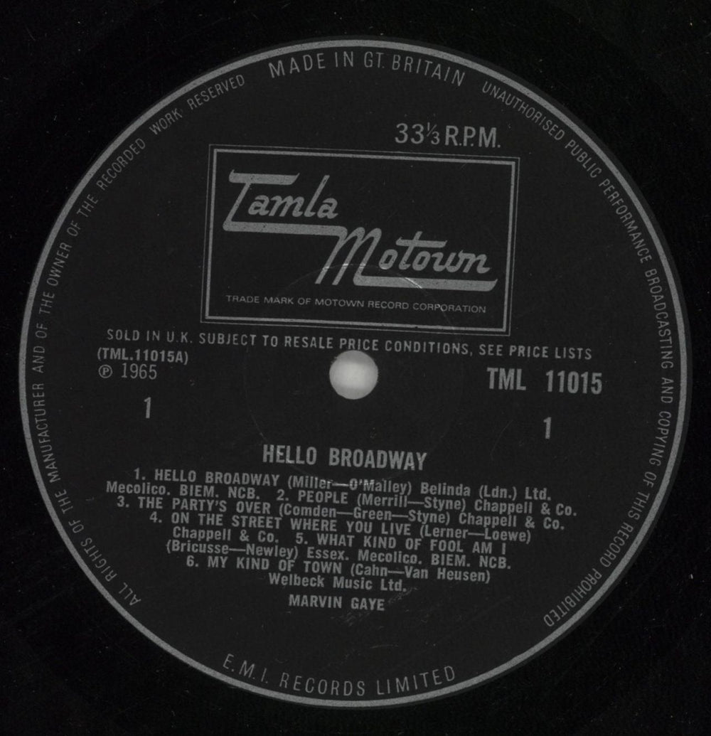 Marvin Gaye Hello Broadway UK vinyl LP album (LP record) MVGLPHE868787