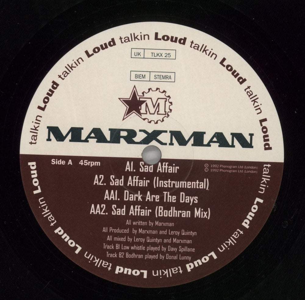 Marxman Sad Affair UK 12" vinyl single (12 inch record / Maxi-single) MXM12SA864970
