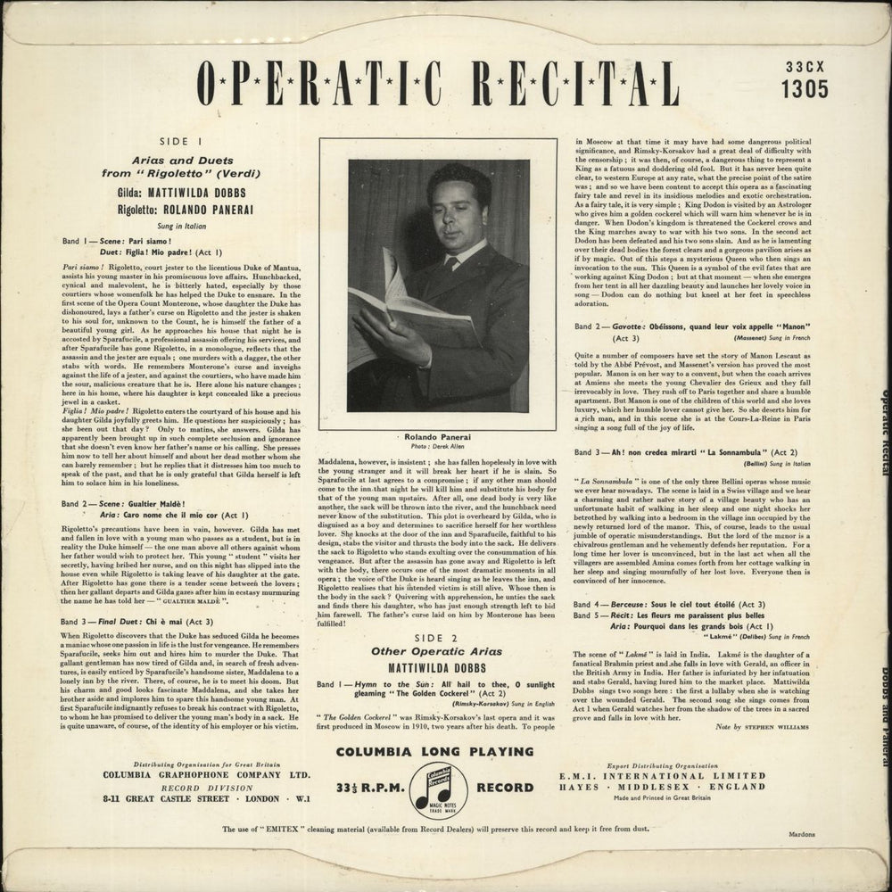 Mattiwilda Dobbs Arias From "The Golden Cockerel". "Manon", "La Sonnambula", "Lakmé" And Arias And Duets From "Rigole UK vinyl LP album (LP record)