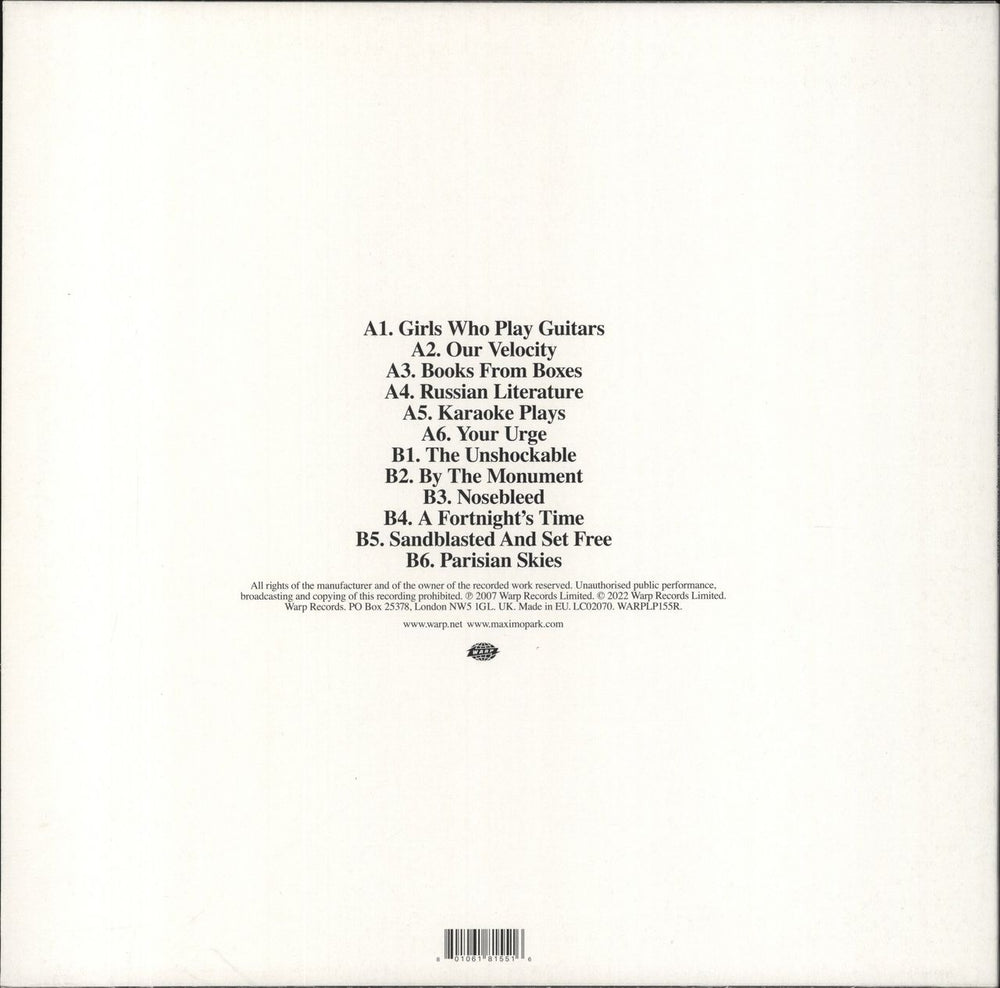 Maximo Park Our Earthly Pleasures - Clear Vinyl UK vinyl LP album (LP record) 801061815516