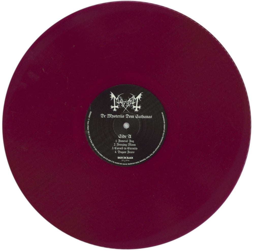 Mayhem De Mysteriis Dom Sathanas - Purple Vinyl UK vinyl LP album (LP record) NVYLPDE867866