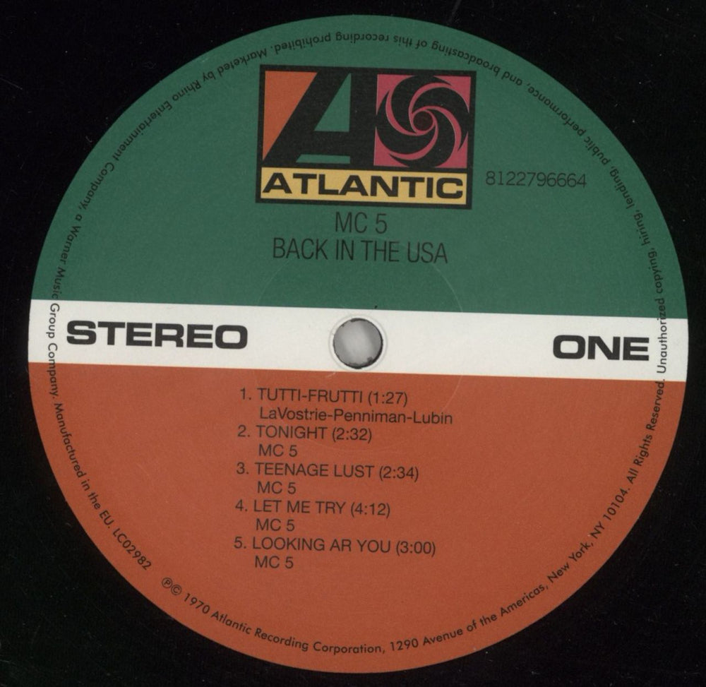 MC5 Back In The USA UK vinyl LP album (LP record) MC5LPBA867391