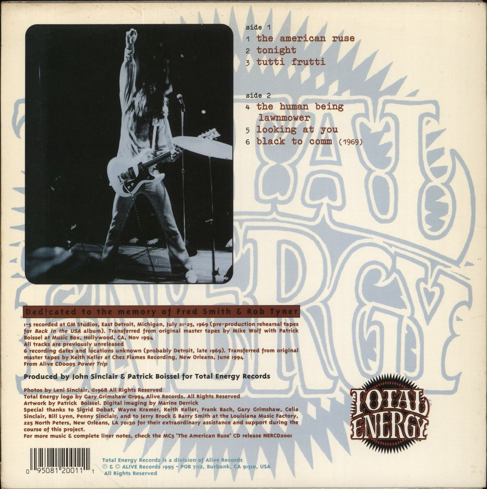 MC5 The American Ruse US 10" vinyl single (10 inch record) 095081200111