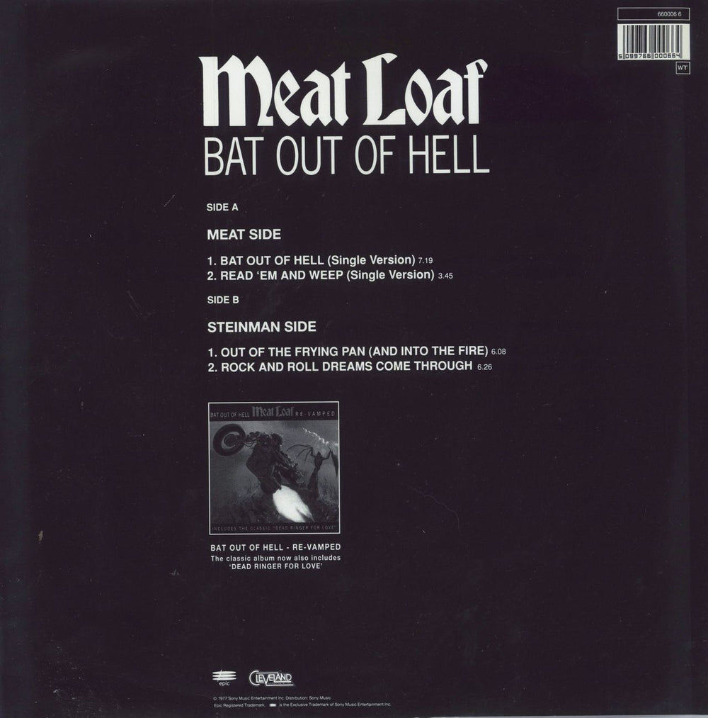 Meat Loaf Bat Out Of Hell + Insert - EX UK 12" vinyl picture disc (12 inch picture record) 5099766000664