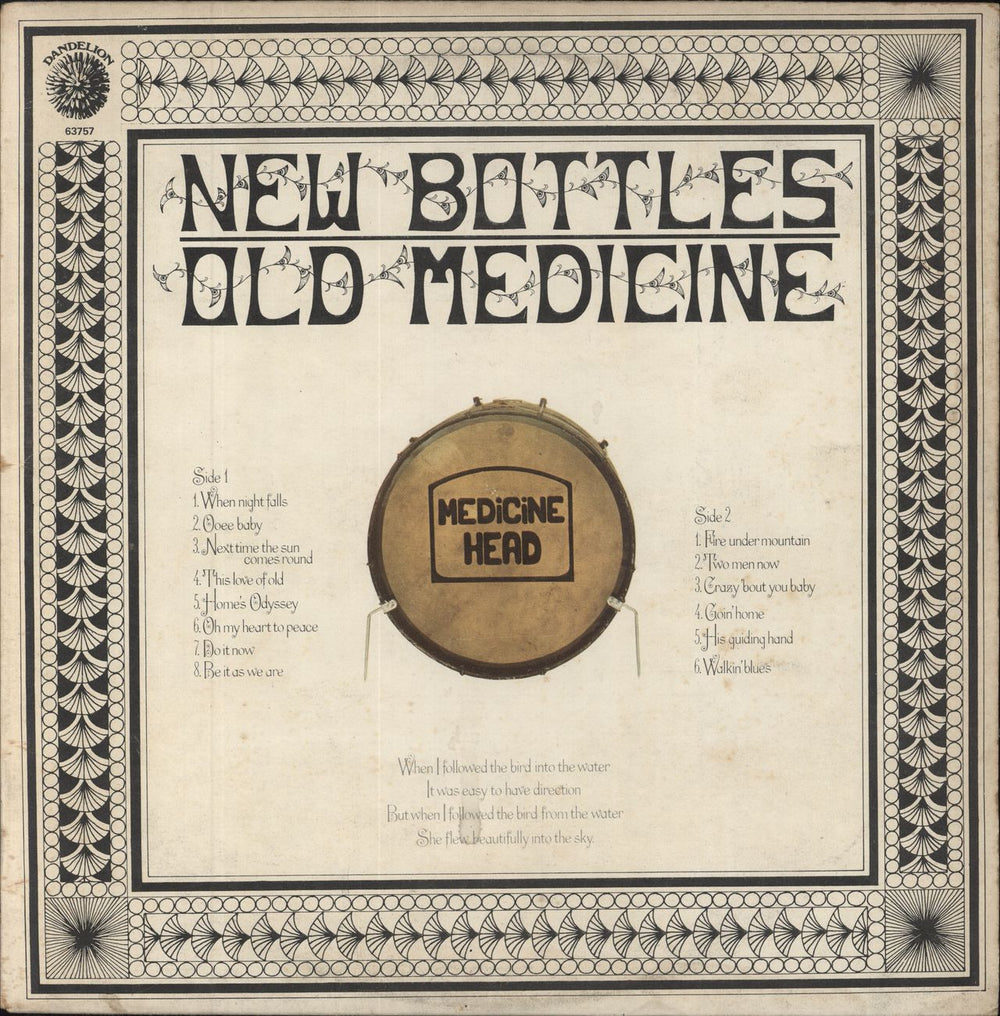 Medicine Head New Bottles Old Medicine - VG UK vinyl LP album (LP record) 63757