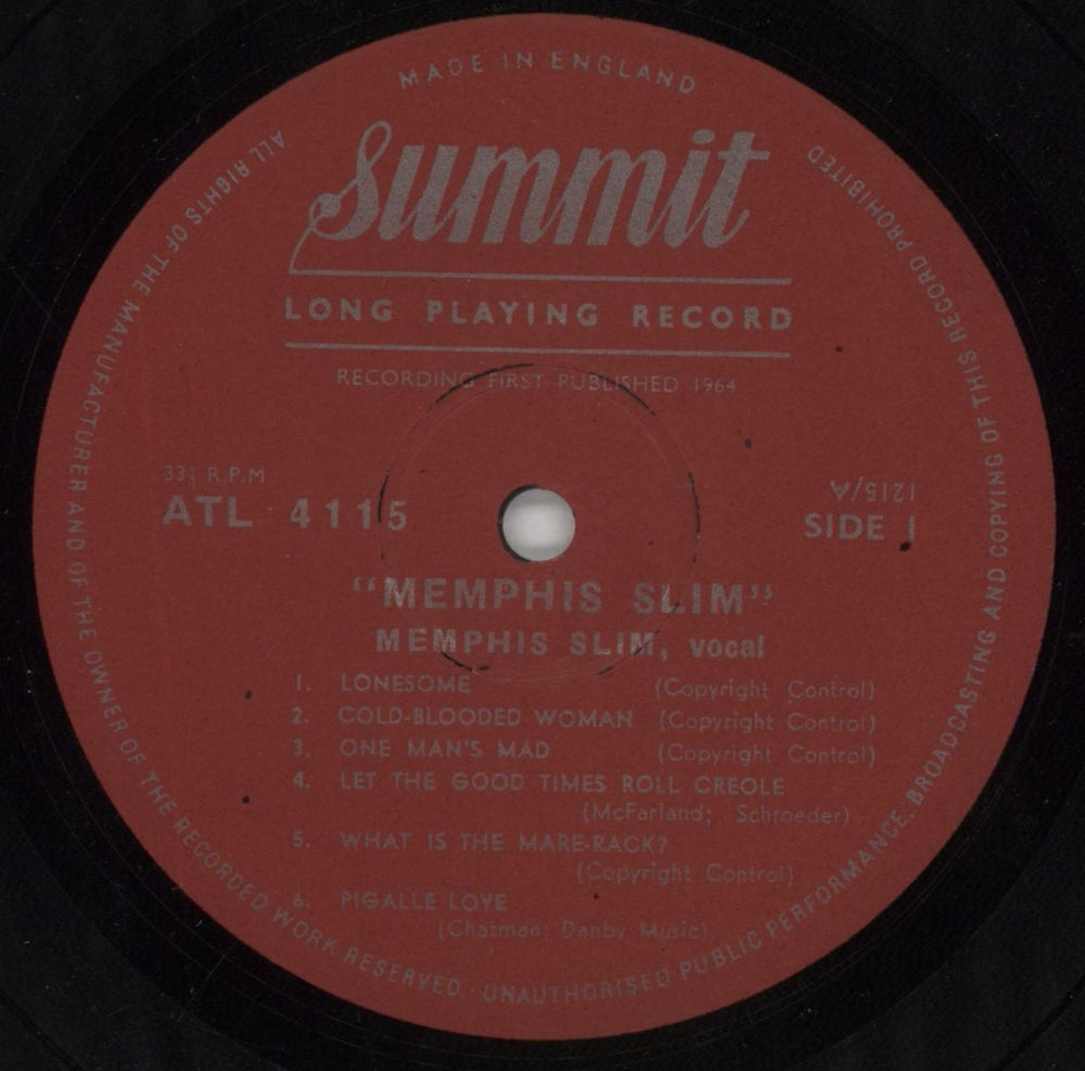 Memphis Slim The World's Foremost Blues Singer UK vinyl LP album (LP record) MEMLPTH504541