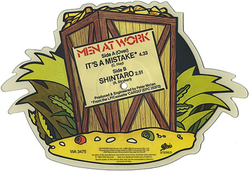 Men At Work It's A Mistake UK shaped picture disc (picture disc vinyl record) MENSHIT56511