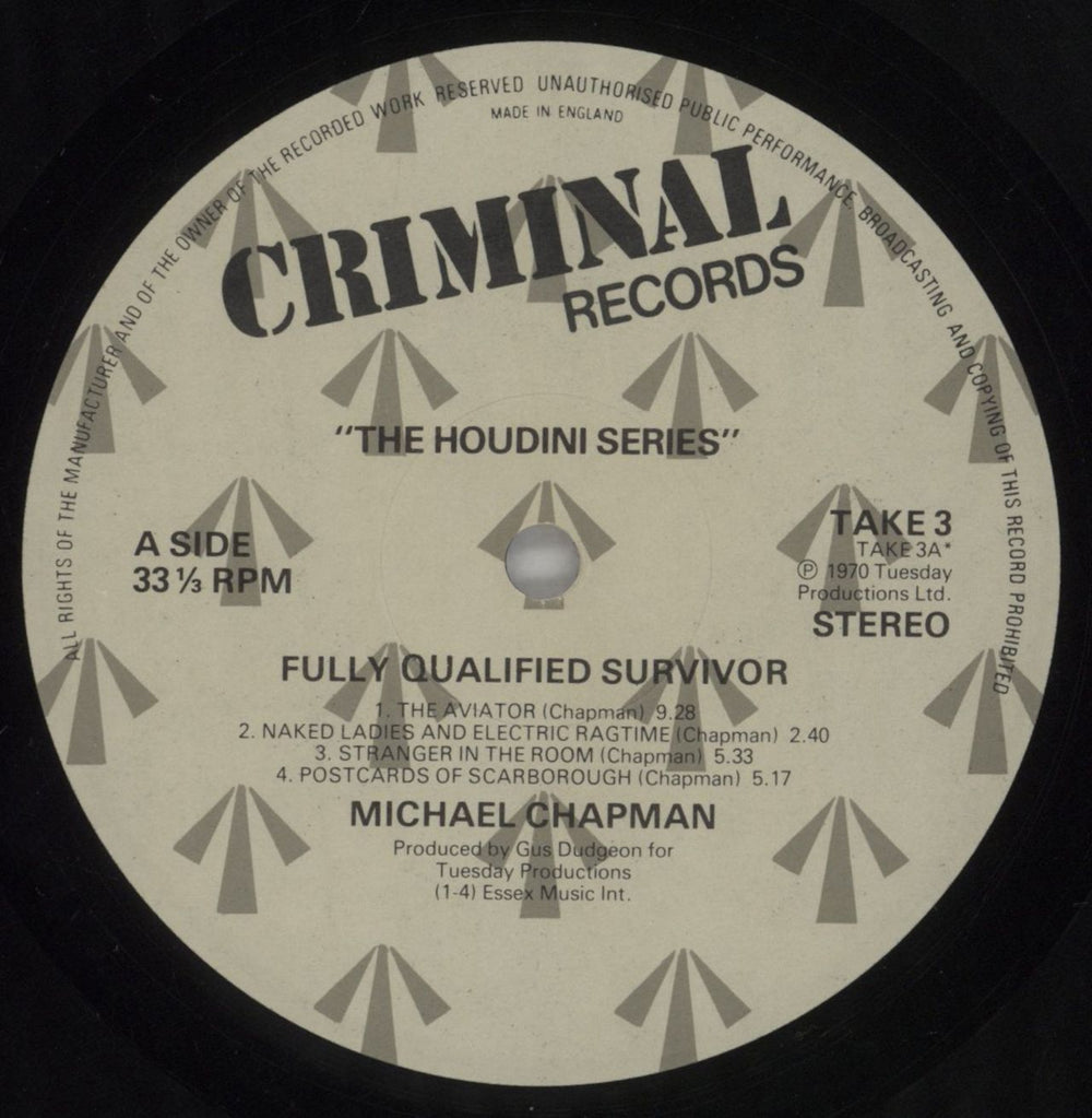 Michael Chapman Fully Qualified Survivor UK vinyl LP album (LP record) MCNLPFU655047