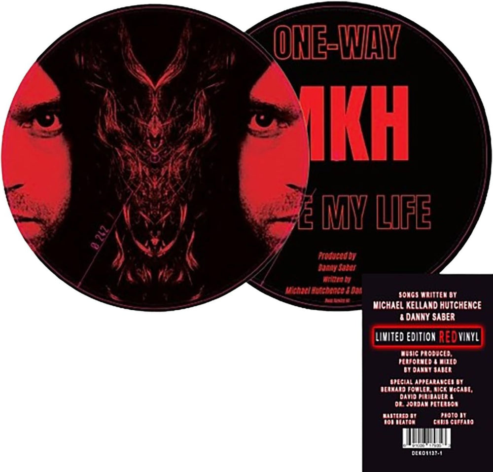 Michael Hutchence One Way/Save My Life - Red Version Picture Disc Edition UK 10" Vinyl Picture Disc (10 inch Record Single) DEKO1137-1