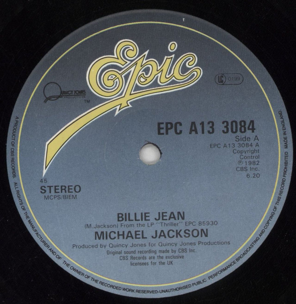 Michael Jackson Billie Jean + Sleeve UK 12" vinyl single (12 inch record / Maxi-single) M-J12BI32929