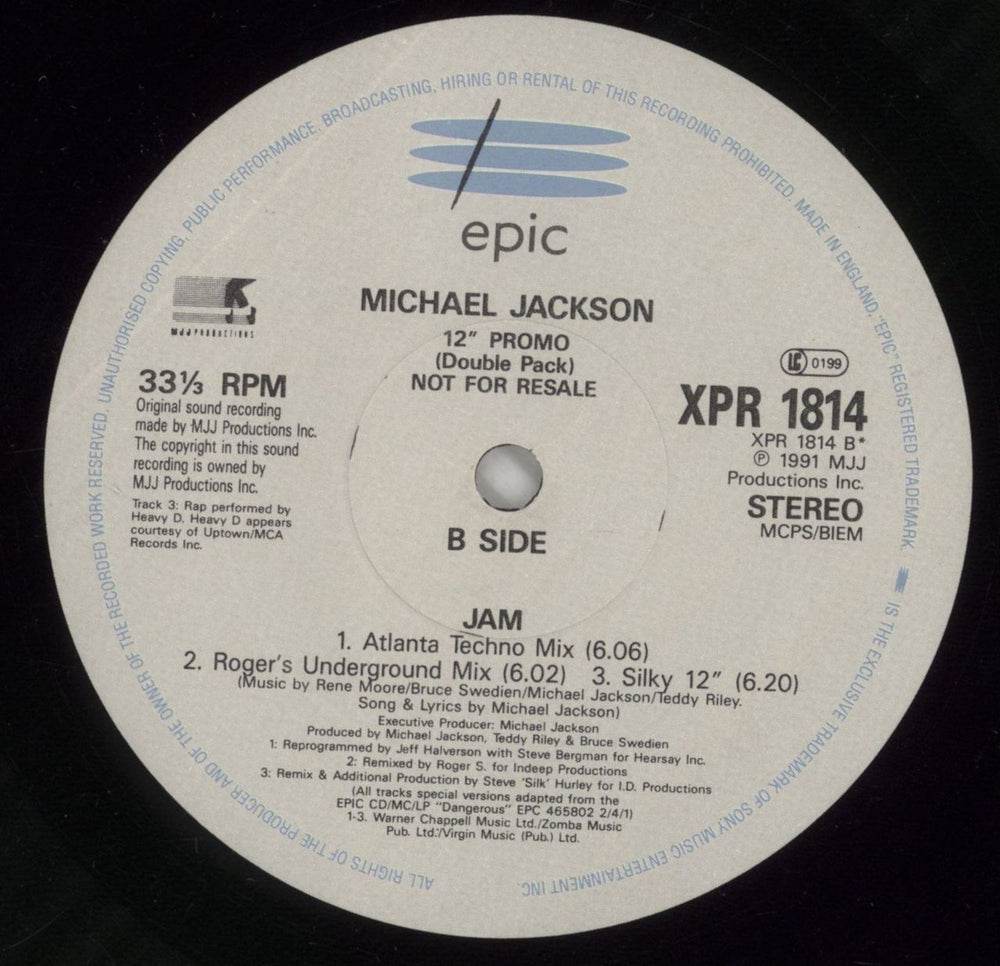 Michael Jackson Jam - Double Pack UK Promo 12" vinyl single (12 inch record / Maxi-single) M-J12JA14501