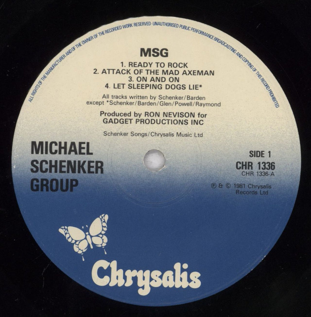 Michael Schenker Group MSG - gold stamp UK vinyl LP album (LP record) MSGLPMS836441