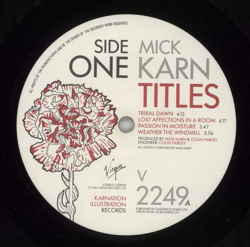 Mick Karn Titles - Embossed Sleeve UK vinyl LP album (LP record) M-KLPTI105796