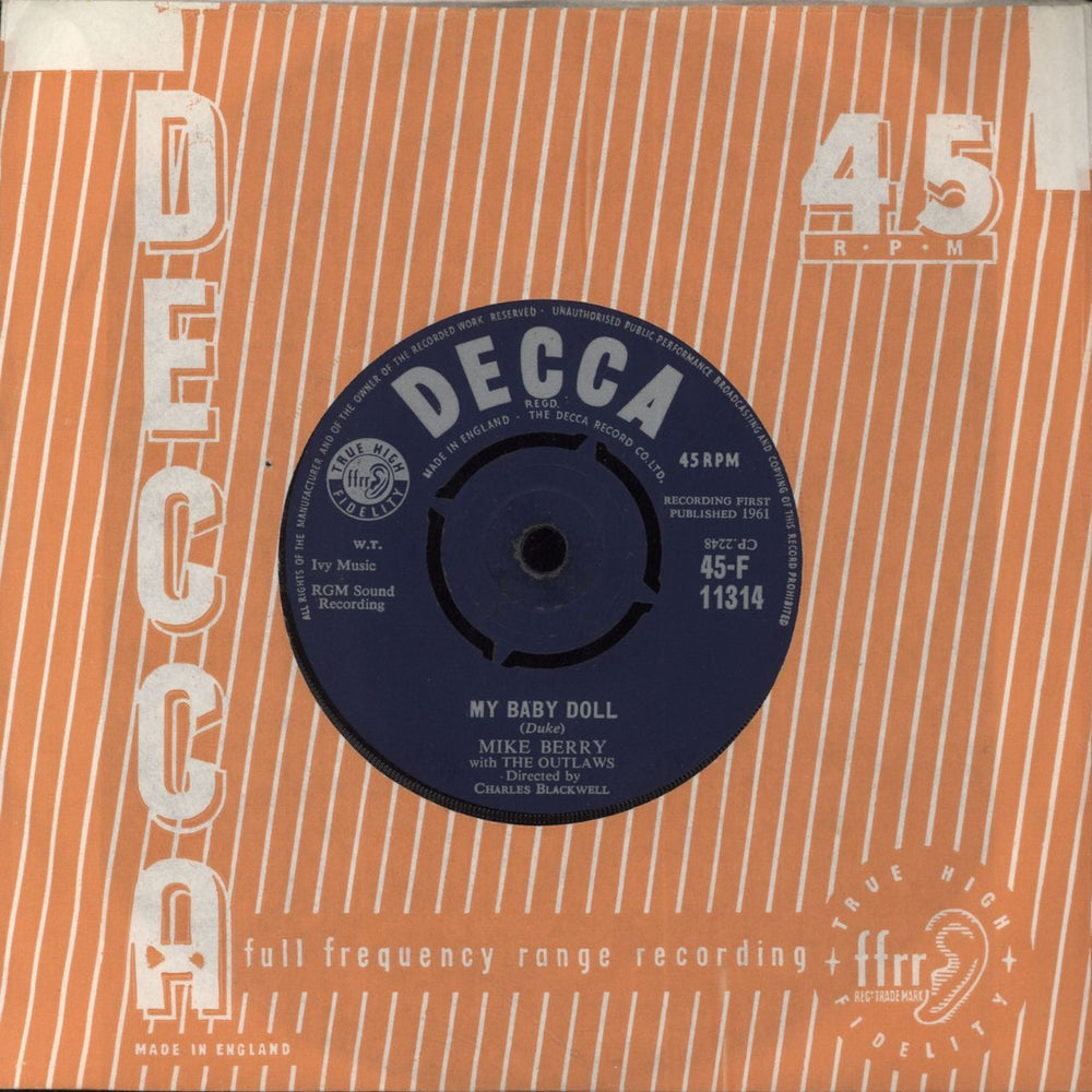 Mike Berry Will You Love Me Tomorrow UK 7" vinyl single (7 inch record / 45)