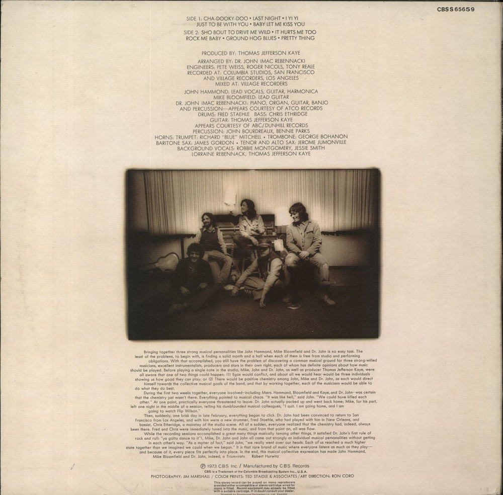 Mike Bloomfield Triumvirate UK vinyl LP album (LP record)