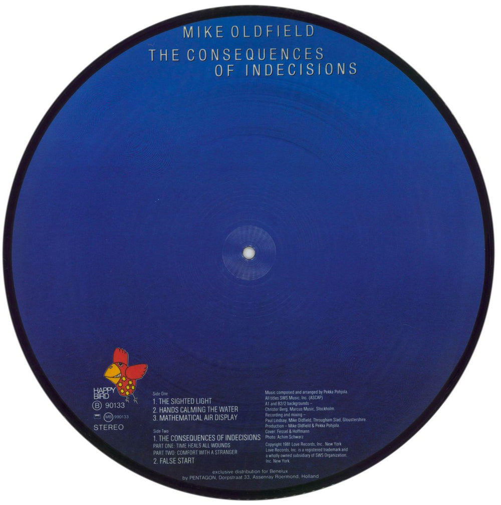 Mike Oldfield The Consequences Of Indecisions Dutch picture disc LP (vinyl picture disc album)