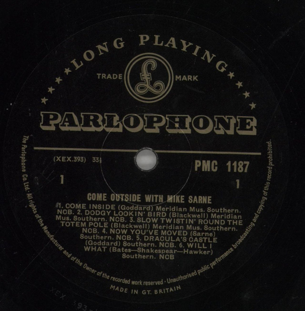 Mike Sarne Come Outside With Mike Sarne UK vinyl LP album (LP record) 0MSLPCO656281