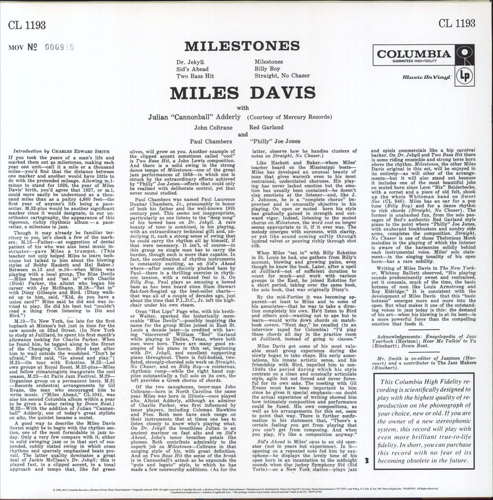 Miles Davis Milestones - Record Store Day UK vinyl LP album (LP record) 8718469532490