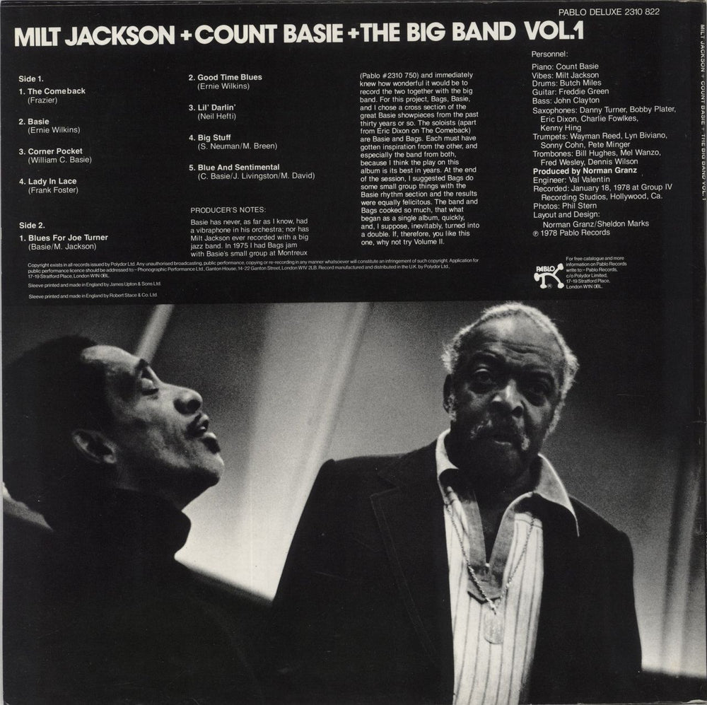 Milt Jackson Milt Jackson + Count Basie + The Big Band Vol. 1 UK vinyl LP album (LP record) 035627082115