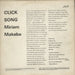 Miriam Makeba Click Song UK vinyl LP album (LP record)