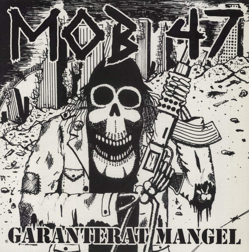 Mob 47 Garanterat Mangel - Blue Vinyl Swedish vinyl LP album (LP record) DISTLP47