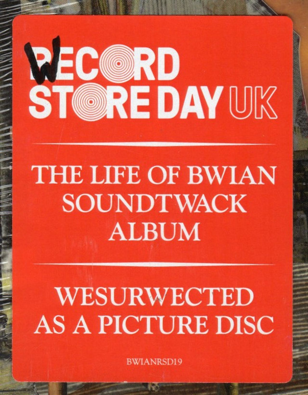 Monty Python Life Of Brian - Sealed UK picture disc LP (vinyl picture disc album) 2019