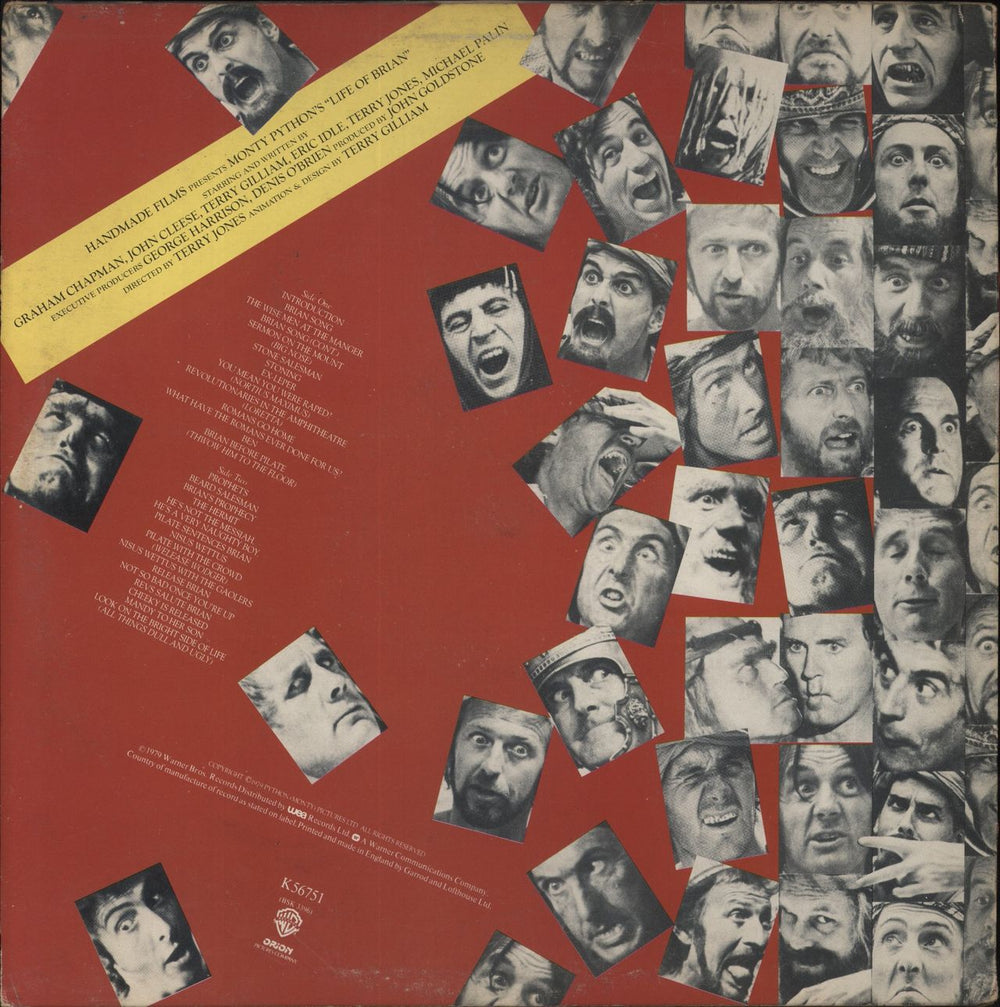 Monty Python Monty Python's Life Of Brian UK vinyl LP album (LP record)