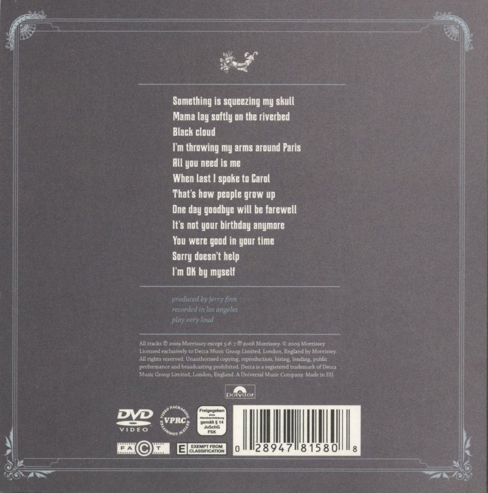 Morrissey Years Of Refusal UK 2-disc CD/DVD set 028947815808