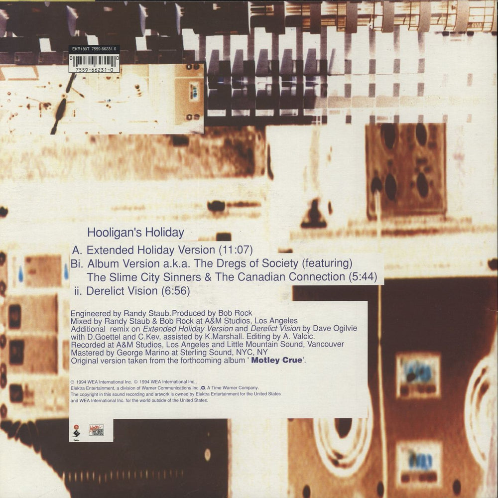 Motley Crue Hooligan's Holiday UK 12" vinyl single (12 inch record / Maxi-single) 075596623100