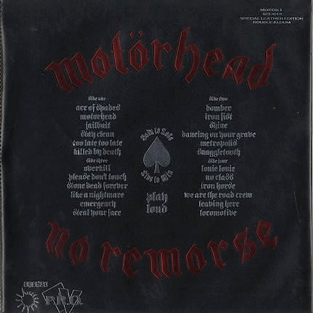 Motorhead No Remorse - Leather Sleeve UK 2-LP vinyl record set (Double LP Album) MOT2LNO27059