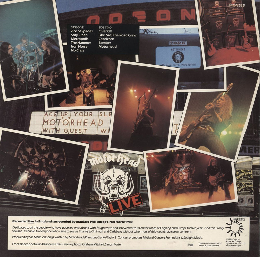 Motorhead No Sleep 'Til Hammersmith Austrian vinyl LP album (LP record)