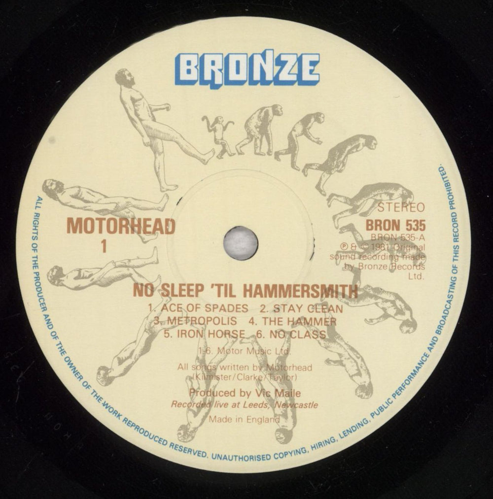 Motorhead No Sleep 'Til Hammersmith UK vinyl LP album (LP record) MOTLPNO746821